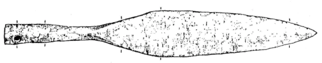 Lanzenspitze aus der Doppelbestattung A04 des spätsächsischen Gräberfeld Rullstorf.